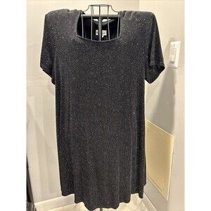 Ultra Dress New York Black Sparkles Vintage Black Dress Short Sleeves USA